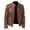 Bronze, variant on Winter Coats for Men,Leather Jacket for Overseas Trade Stand Up Collar Punk Leather Jacket,Size:XXL