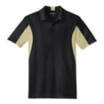 thumbnail image 5 of Mens Side Blocked Polyester Micropique Sport-Wick Polo Black/ Vegas Gold X-Small, 5 of 7