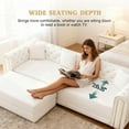 thumbnail image 4 of 90.6'' Futon Sofa Bed, Chesterfield Velvet Sleeper Sofa, Convertible Floor L-Shaped Couch, Tufted Back, 4 Pillows, Gold Edge Trim, Deep Loveseat Couches for Living Room, Apartment, Gold Beige, 4 of 9