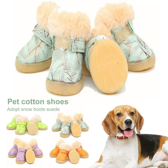 Dengjunhu 4Pcs Pet Boots Wear-resistant Anti-skid Vintage Pet Dog Sport Shoes Pet Supplies