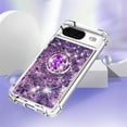 thumbnail image 4 of for Google Pixel 8 Luxury Glitter Case for Women Girls, Sparkle Flowing Clear Quicksand Soft TPU Liquid Case Cover with Bling Diamond Ring for Pixel 8 -Purple, 4 of 14