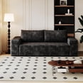 thumbnail image 5 of 71" 3 Seater Sofa, Comfy Deep Seat Couches with Memory Foam Cloud Chair with Pillows, Modern Small with Couch Corduroy Fabric for Living Room, Bedroom, Apartment, Home Office, No Assembly, Black, 5 of 8