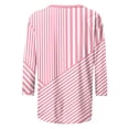 thumbnail image 4 of DeHolifer 3/4 Length Sleeve Womens Tops Boho Floral Spring T-Shirt Solid Color Summer Tops Trendy Pleated Front Shirts Beach Top Pink XL, 4 of 5