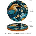 thumbnail image 3 of Platypus Set of 6 Round Microfiber Leather Coasters, 11x11 cm/4.3x4.3 in - Absorbent Drink Mats for Table Decor, Bottom - Stylish and Durable Cup Holders for Home and Office Use, 3 of 6