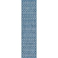 thumbnail image 1 of Unique Loom Outdoor Trellis Geometric Rug 2' x 8' Runner Blue/Ivory, 1 of 2