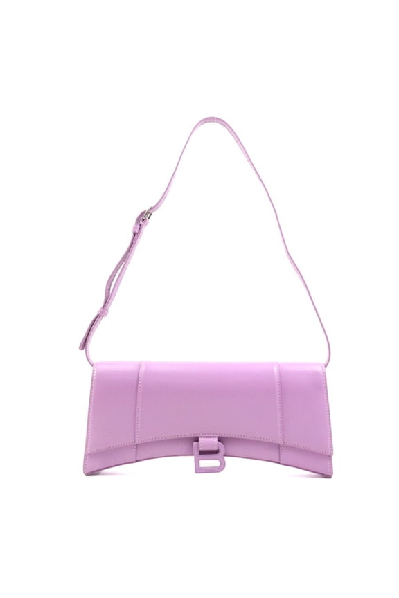 Pre-Owned BALENCIAGA shoulder bag Hourglass leather pink purple women's 654942 h31148g (Good)