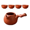 thumbnail image 3 of Tetera de cerámica con juego de tazas con asa lateral, teteras de té duraderas, infusor de té para casa de té, regalo para amantes del té, Camping al , Rojo Macarena Tetera, 3 of 8