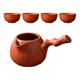 thumbnail image 3 of Tetera y tazas de cerámica, tetera para té floreciente y de hojas sueltas, para hervir Rojo, 3 of 9