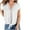 White, variant on Elainilye Fashion Tee Shirts Womens Solid Solor V-Neck Lace Hollow Out Short Sleeve Casual Shirts Blouses Tops,Black