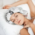 thumbnail image 6 of Rateoe Summer Gnome Pattern Silk Satin Hair Bonnet for Sleeping, Adjustable Sleep Cap Turban for Women , Curly Straight Hair Long Large Braid, 6 of 6