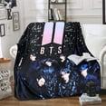 thumbnail image 1 of Kpop Blankets Bangtan - Manta suave para niños, felpa ultra acogedora, cálida, ligera, hipoalergénica, manta negra, regalos Kpop, mercancía Kpop, antipilling, 1 of 5