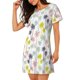 thumbnail image 2 of Balery Hawaiian Coconut Tree Camisón de manga corta con cuello redondo para mujer, cómodo y elegante., 2 of 6