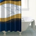 thumbnail image 4 of Blue Marble Gold Wave Pattern Shower Curtain 84"x72" ,Bathroom Decorative Shower Curtains Set with 12 Hooks,Modern Waterproof Washable Shower Curtain, 4 of 6