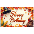 thumbnail image 2 of Autumn Leaves Happy Birthday Decorative Pumpkin Celebration Banner for Thanksgiving Indoor Party Seasonal Event, 2 of 7