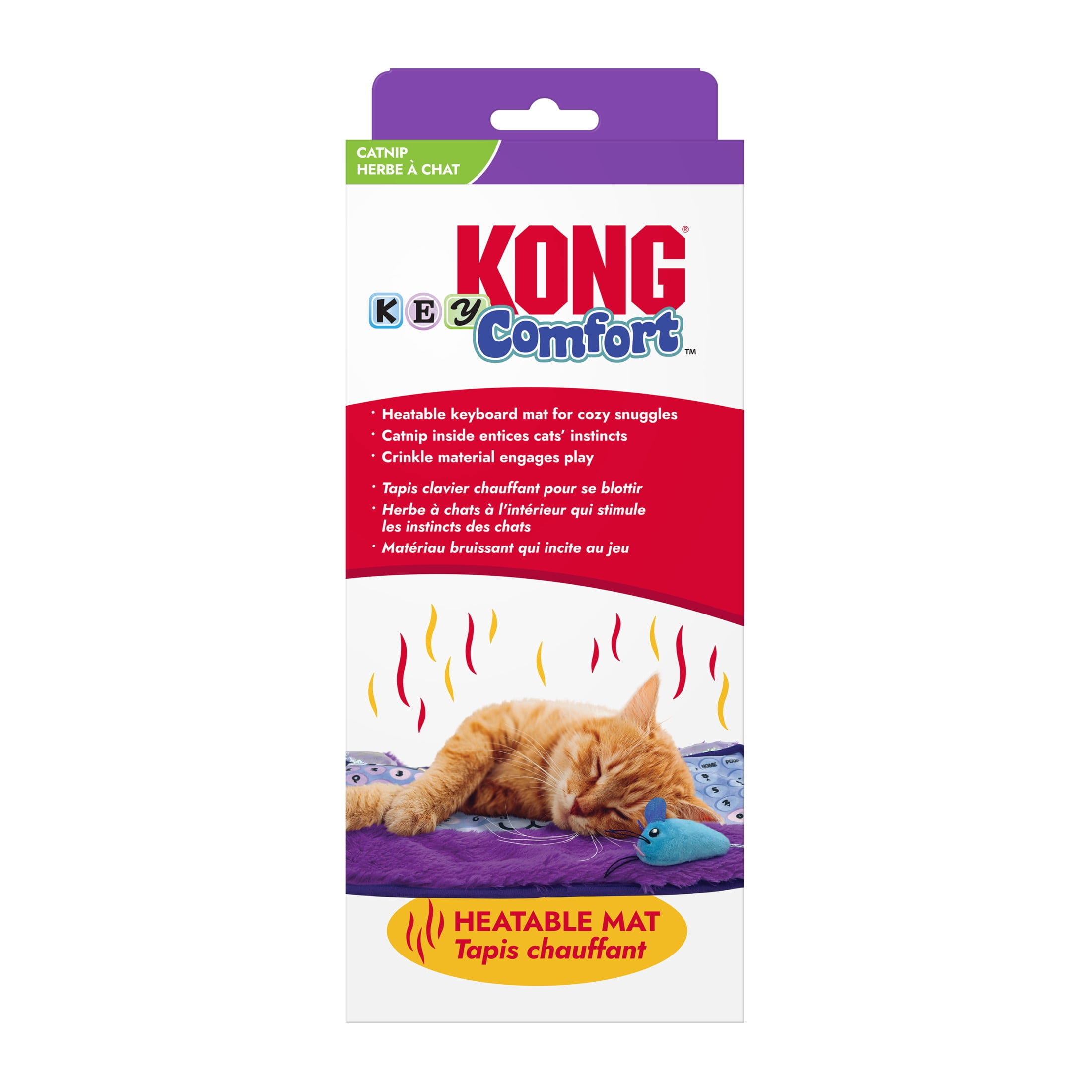 KONG® Comfort Heatable Keyboard Play Mat for Cats, with Premium North American Catnip