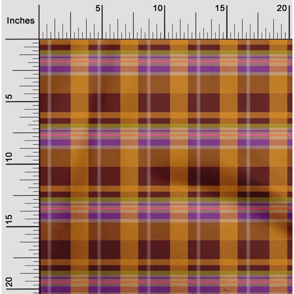 oneOone Cotton Poplin Twill Maroon Fabric Madras Check Quilting Supplies Print Sewing Fabric By The Yard 56 Inches Wide