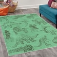 thumbnail image 2 of Jurassic Decorative Rug, Arrangement of Various Dinosaurs Illustrations Skeleton Biology Historic, Quality Carpet for Bedroom Dorm and Living Room, 6 Sizes, Sea Green, by Ambesonne, 2 of 4