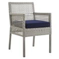 thumbnail image 2 of Modway Aura Wicker Outdoor Patio Furniture Dining Arm Chair, Gray, 2 of 6