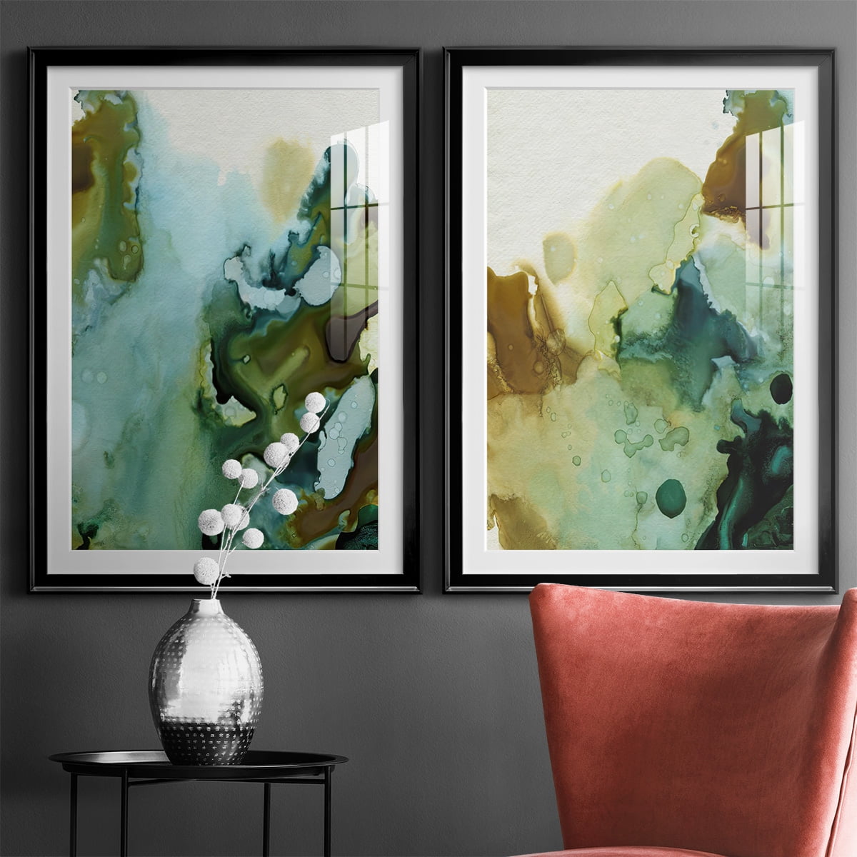 Wexford Home Water and Earth I Premium Framed Print, 18.5" x 24.5" - Ready to Hang, Black (Set of 2)