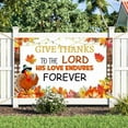 thumbnail image 4 of Fall Pumpkin Backdrop Give Thanks to The Lord His Love Endures Forever Banner Autumn Maple Leaf Background for Thanksgiving Harvest Party Decorations Supplies, 4 of 5