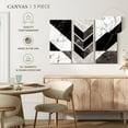 thumbnail image 4 of Elephant Stock Geometric Mountain I Bw Wall Art - Horizontal Multi Panel Canvas - Living Room Wall Decor - Abstract Multi Panel - Gray And White Decor - 23" x 14", 4 of 4
