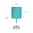 thumbnail image 3 of Simple Designs 11.81" 2-Pack Basic Chrome Mini Table Lamp Set with Fabric Shades, Blue, 3 of 7