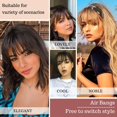 thumbnail image 2 of Ustar Bangs Hair Clip in Bangs 100% Real Human Hair Extensions Natural Black Color #1 Wispy Bangs Clip on Air Bangs for Women Fringe with Temples Hairpieces Curved Bangs for Daily Wear, 2 of 6