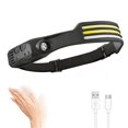 thumbnail image 1 of 230 Wide Beam COB LED Rechargeable Headlamps, 1800mah Motion Sensor Waterproof Flashlight for Hiking, Running, Cycling, Fishing, Repairing, 1 of 5