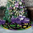 thumbnail image 6 of Mardi Gras Lip Prints Christmas Tree Skirt, 48 Inches Lace-up Glitter Hearts Beads Feather New Orleans Carnival Tree Skirt, Celebration Holiday Party Indoor Decoration Home Decor, 6 of 6