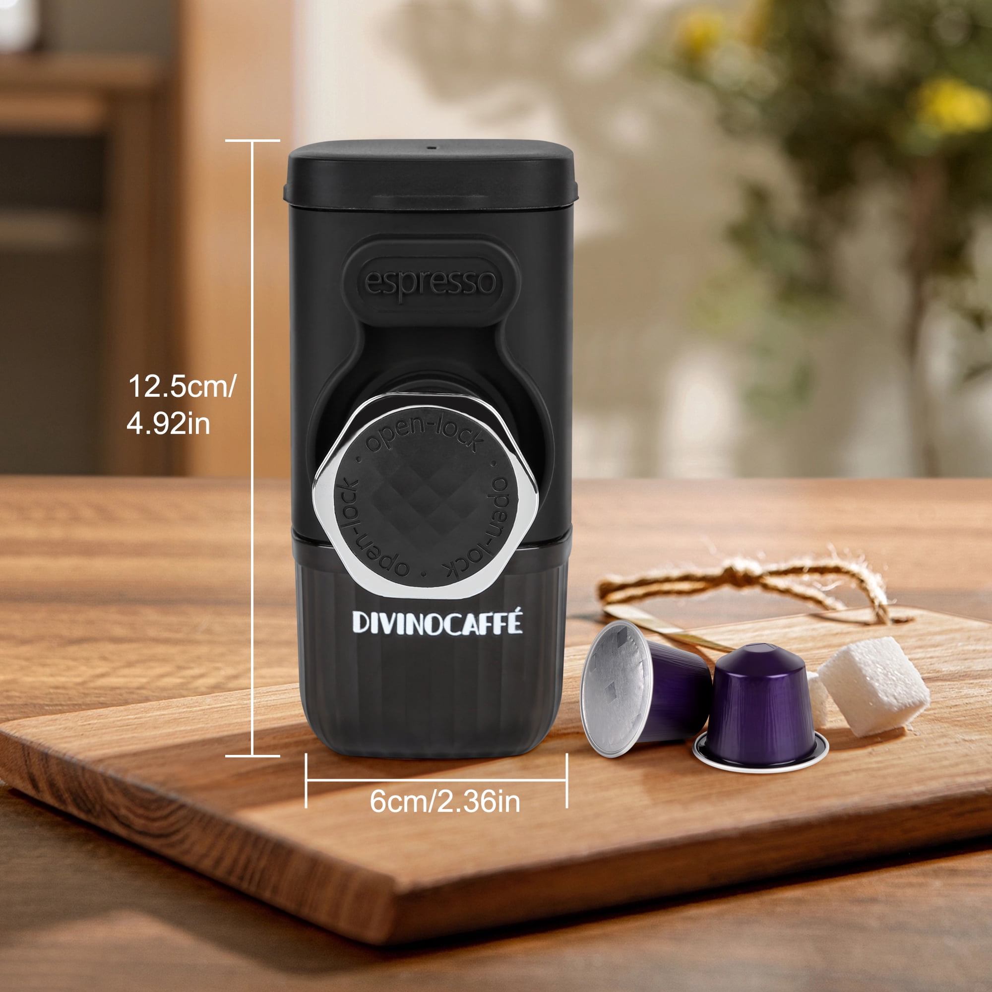 Portable Mini Espresso Machine, Compatible for Capsules and Coffee Powder, 18 Bar Pressure, Manual Operation, Essential for Camping Trips