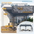 thumbnail image 4 of AECOJOY 10x14 Outdoor Hardtop Gazebo Adjustable Height (6.5-9.8Ft) Pergola for Patio on Clearance, Large Wall Mounted Metal Lean to Pergolas and Gazebos Clearance, Heavy Duty Awnings with Patio Roof, 4 of 7