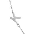 thumbnail image 5 of SuperJeweler K Initial Necklace for Women, Sideways Silver Necklace, 16", 5 of 5