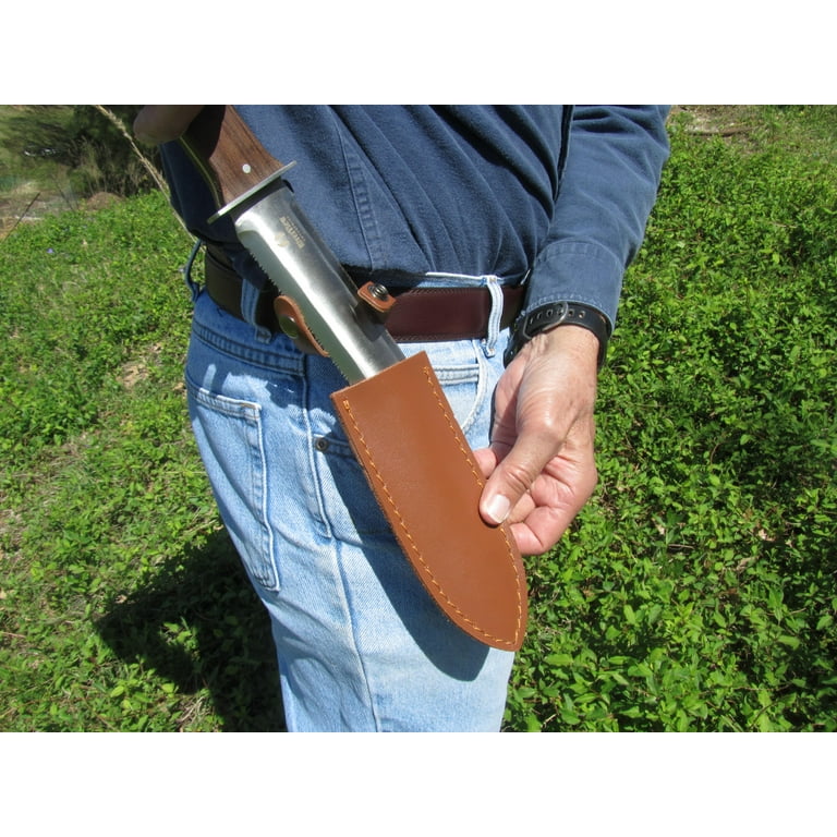 Fixed Blade Leather Knife Sheath - Up to 7-Inch Blade -Hori Hori - Riverview Enterprise, Adult Unisex, Size: Medium, Brown