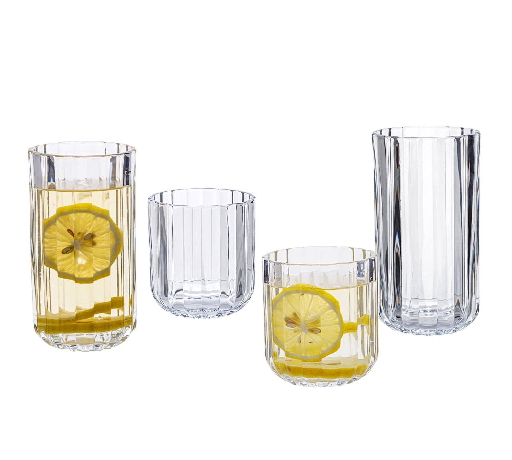 (4 pack) Better Homes & Gardens 12 Ounce Clear Fluted Tumbler Glass