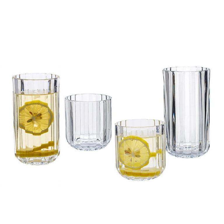 (4 pack) Better Homes & Gardens 12 Ounce Clear Fluted Tumbler Glass