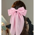 thumbnail image 3 of JIAYUEZHAO 3Pcs Big Bow Hair Barrettes,White Pink Purple Silky Satin Large Bows Hair Clip Oversized Hair Ribbons Long Tail Big Bows Hair Accessories,7.08*14.7inch, 3 of 10