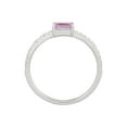 thumbnail image 3 of Women's Welry Natural Emerald-Cut Pink Sapphire Ring with 1/10 ct Diamonds in 14kt Gold, 3 of 5