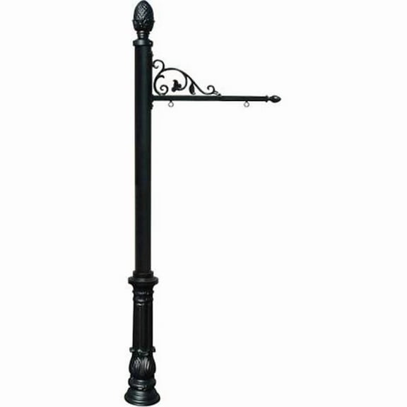 Large Hanging Ranch Sign with post, decorative Ornate base and Pineapple finial