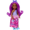 thumbnail image 2 of Barbie Dreamtopia Chelsea Royal Doll with Pink Hair, Purple Bow Headband & Colorful Skirt, Small Doll Bends at Waist, 2 of 5