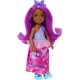 thumbnail image 2 of Barbie Dreamtopia Chelsea Royal Doll with Pink Hair, Purple Bow Headband & Colorful Skirt, Small Doll Bends at Waist, 2 of 5