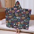 thumbnail image 5 of Basketball Graffiti Pattern Hooded Bath Towel，60"x35" for Ages 3 To 12 Kids, Quick Dry Lightweight Soft Microfiber Hood Beach Towel Cover Up for Kids, 5 of 7