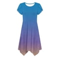 thumbnail image 6 of gakvbuo Summer T-Shirt Dress for Womens Casual Short Sleeve A-Line Dress Solid Round Neck Homecoming Dresses, 6 of 6