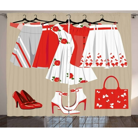 Heels And Dresses Curtains 2 Panels Set Summer Young Women S