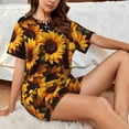 thumbnail image 4 of Balery Vibrant Sunflower Blooms Conjunto de Pijama para Mujer con Estampado, Dos Piezas de Manga Corta y Shorts, Ropa de Dormir Suave con Cuello Redondo y Bolsillos-XX-Large, 4 of 6