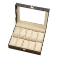 thumbnail image 4 of Bunblic Watch Box Organizer Watches Storage Organizer PU Leather Multifunctional Showcase Watch Organizer Holder for Men Shop Display 10 bits, 4 of 8