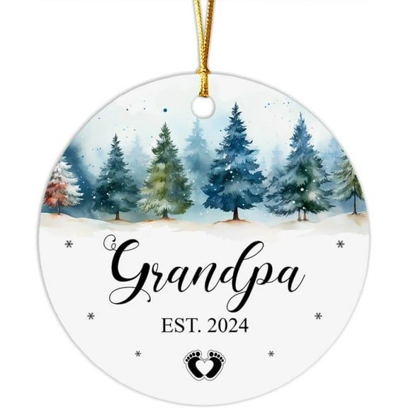 Grandpa Decor Hanging Xmas Tree 2025, Personalized Grandfather Christmas Ornament Gift, Customized Grandpa Christmas Ornament with Year, Custom My 1st Xmas As A Grandpa Ornament, Xmas Gift dnz4Sn