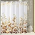 thumbnail image 2 of Khaki Leaf Shower Curtain, Khaki Watercolor Eucalyptus Leaves Botanical Plants Bathroom Curtain Waterproof Fabric Machine Washable with Hooks, 84" Wx72 L, 2 of 6