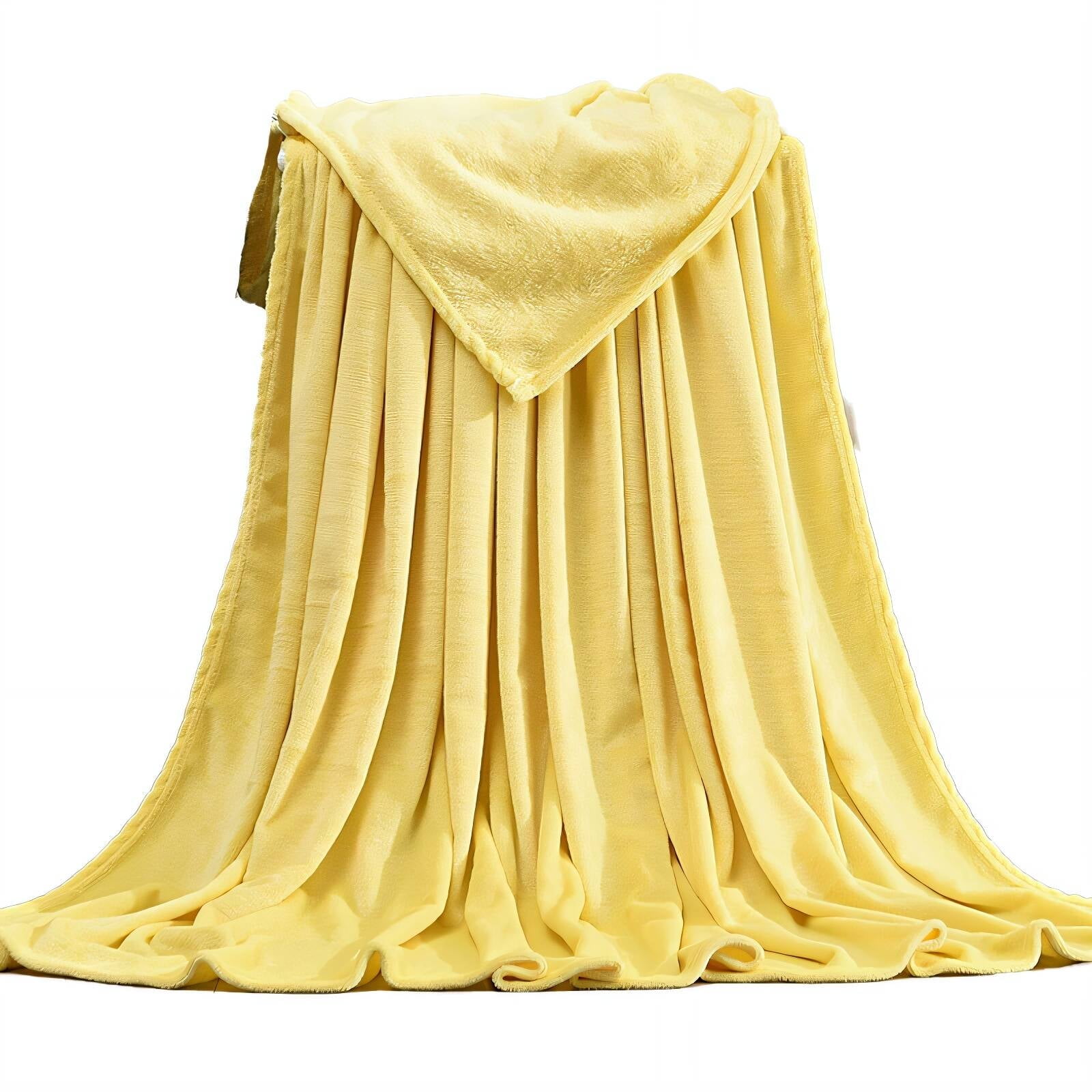 AUQ 2026 New Weighted Blanket Soft and Warm Coral Fleece Throw Blanket for Couch Portable and Breathable Faux Fur Throw Blanket for Nap Travel Relaxation Yellow 19.7 ×27.5