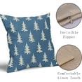 thumbnail image 4 of Christmas Pillow Covers 18x18 Set of 2 Blue Xmas Tree Rustic Style Winter Print Decorative Outdoor Pillowcases Holiday Decorations Throw Cushion Case Decor for Couch Sofa Bed, 4 of 6