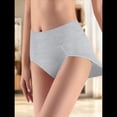 thumbnail image 4 of Ropa Interior Triangular Transpirable de Color Sólido para Mujer, Cintura Alta, Control de Abdomen y Levantamiento de Cadera. Gris L, 4 of 7